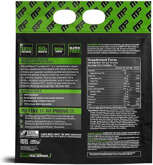 Musclepharm Combat Xl (chocolate) Weight Gainers/mass Gainers