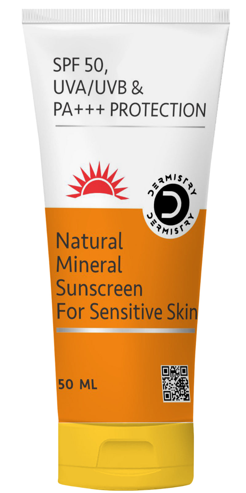 Dermistry Natural Mineral Based Sunscreen for Sensitive Skin & Children with SPF 50 UVA UVB PA+++ Sun Protection Moisturizer Water Resistant Men And Women 50ml