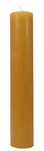 Beeswax Candle Works, 8.5 x 1.5-Inch Pillar, 35-Hour (Pack of 4) 100% USA Beeswax