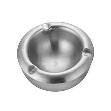 Anything & Everything Stainless Steel Ash Tray Double Wall Cigar Ashtray Table top Round Stainless Steel Ash Tray Suitable for Cigarette Ash Holder