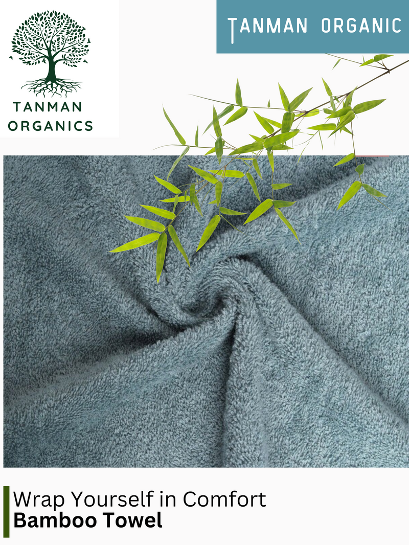 Tanman Organics Bamboo Fiber Bath Towel  - Cadet Blue