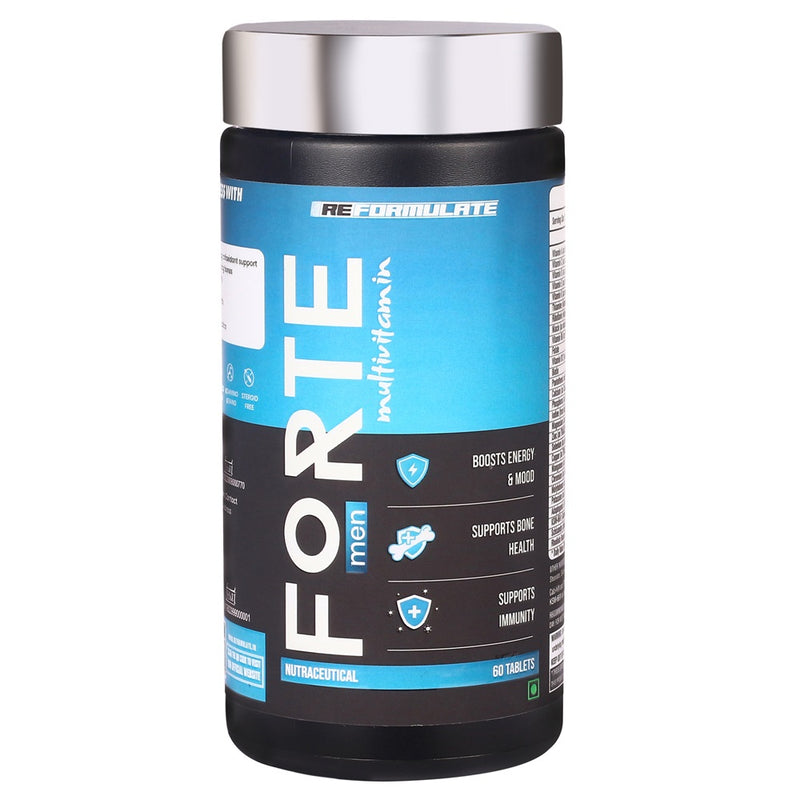 Reformulate I Forte I Men I Multivitamin I Boosts Energy & Mood I Supports Bone Health I Supports Immunity I Nutraceutical I 60 Tablets