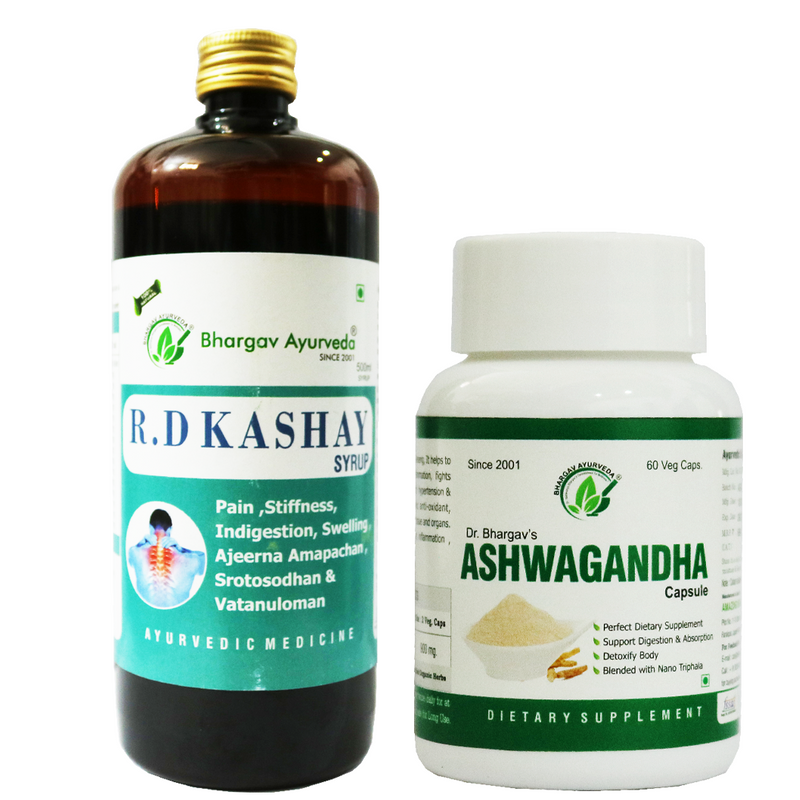 Dr.Bhargav's R.D Kashay Syrup 500 ml & Ashwagandha 60 Capsule