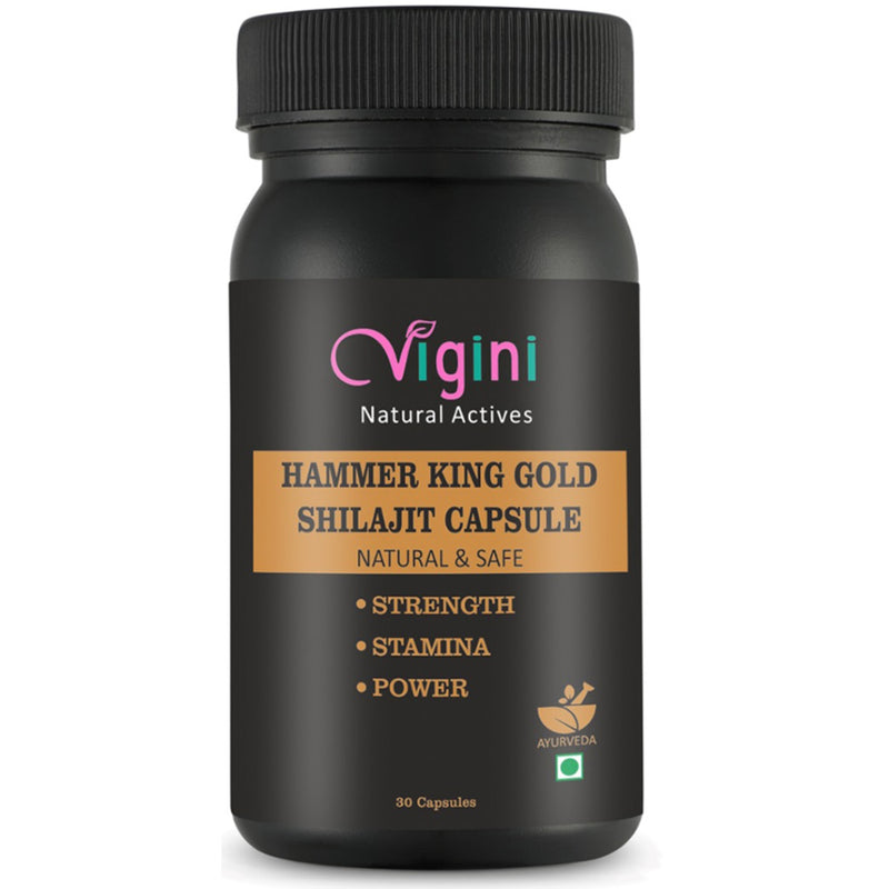 Vigini Natural Hammer King Gold Shilajit / Shilajeet Long Time Sexual Strenght Stamina Thor Performance Power Vigor Vitality Booster Wellness Capsule for Men-30caps