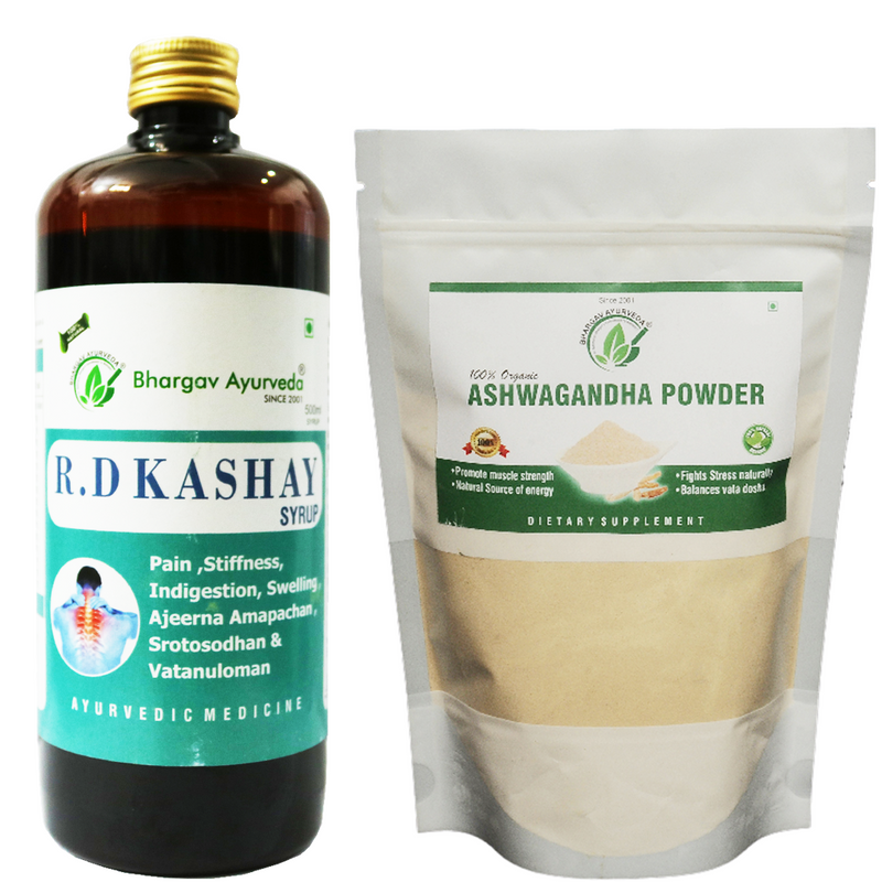 Dr.Bhargav's R.D Kashay Syrup 500 ml & Ashwagandha Powder 100 gms