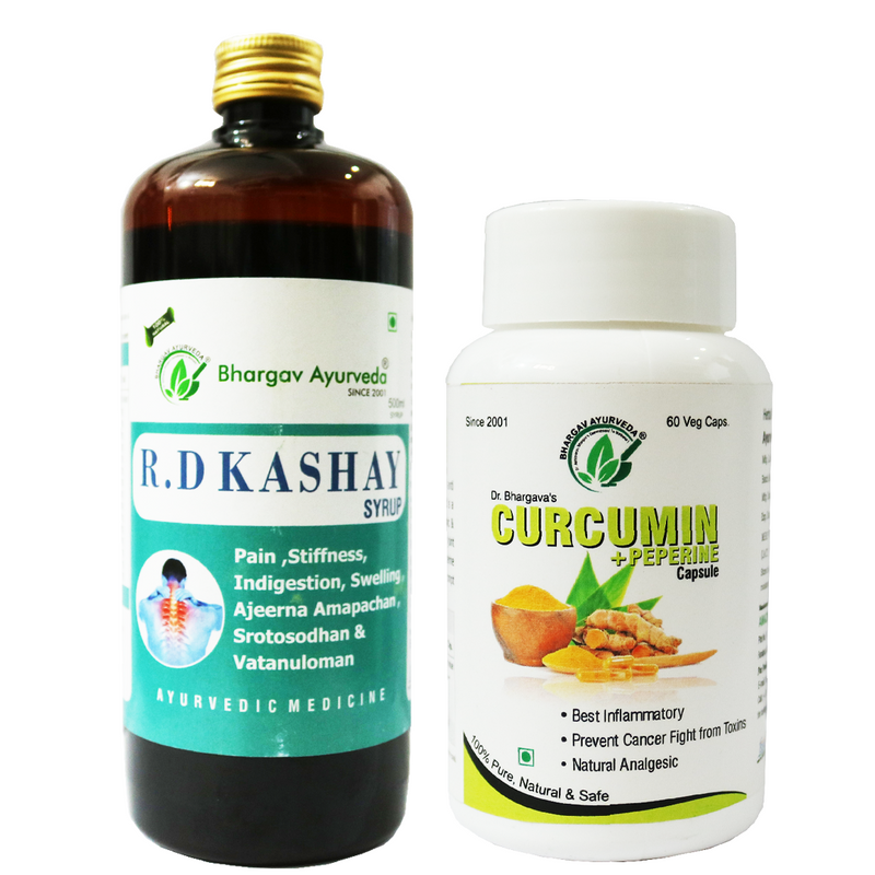 Dr.Bhargav's R.D Kashay Syrup 500 ml & Curcumin+Peperine 60 Capsule