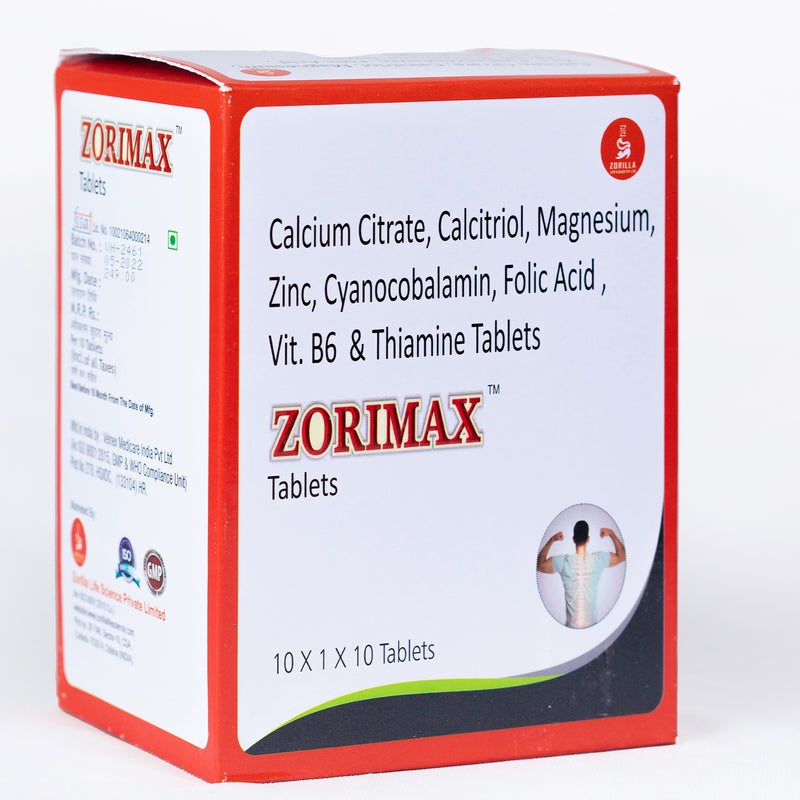 Zorimax Calcium Citrate Folic Acid 10 Tablets