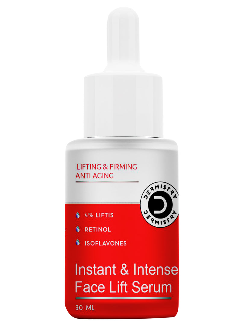 Dermistry Instant & Intense 4% Liftis & Retinol Anti Ageing Face Serum | Hyaluronic Acid D Biotin | Reduces Fine Lines Wrinkles | Skin Firming, Lifting Tightening I Men & Women | 30ml