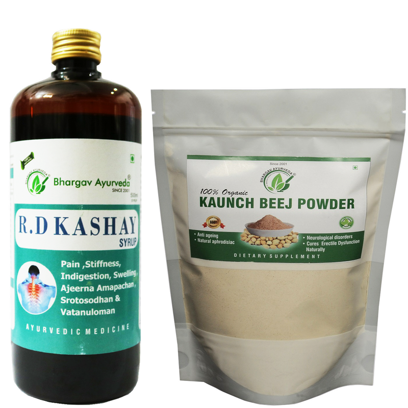 Dr.Bhargav's R.D Kashay Syrup 500 ml & Kaunch Beej Powder 100 gms