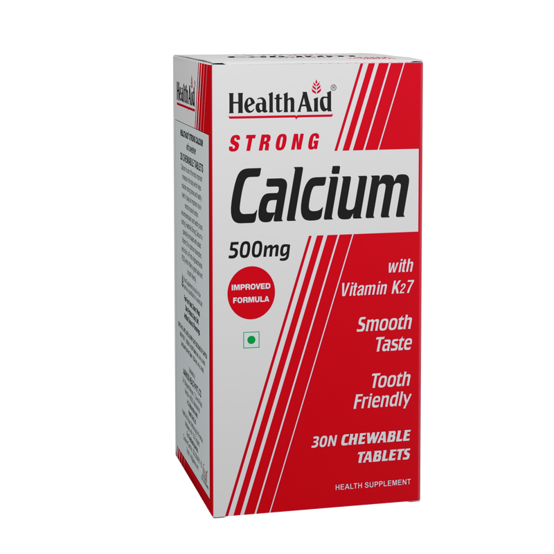 HealthAid I Strong Calcium 500 mg I 30 Chewable Tablets