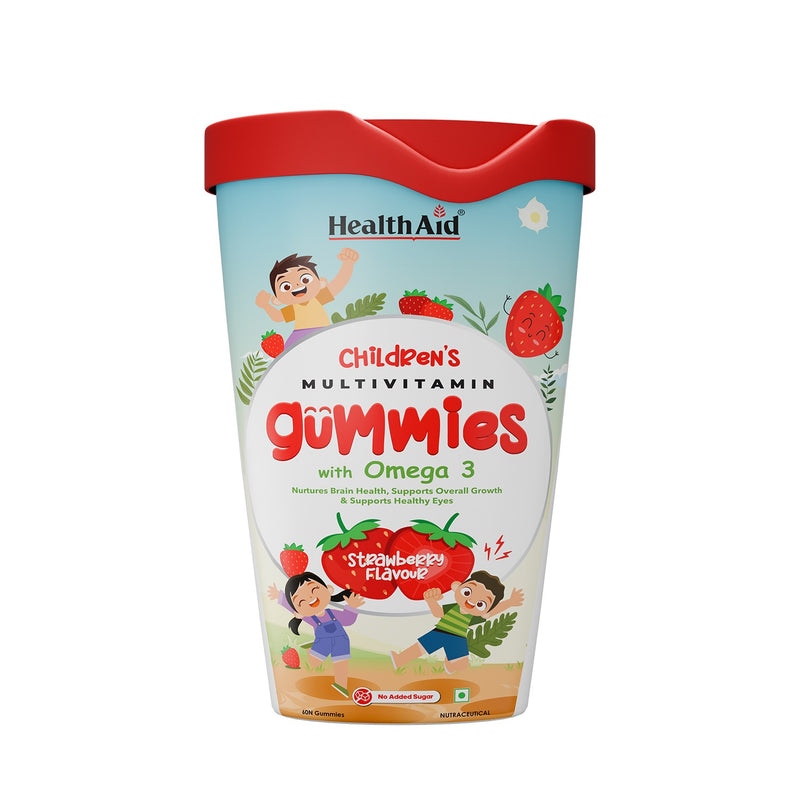 HealthAid® Children's Multivitamin Gummies with Omega 3 (Strawberry Flavour) - 60 Gummies