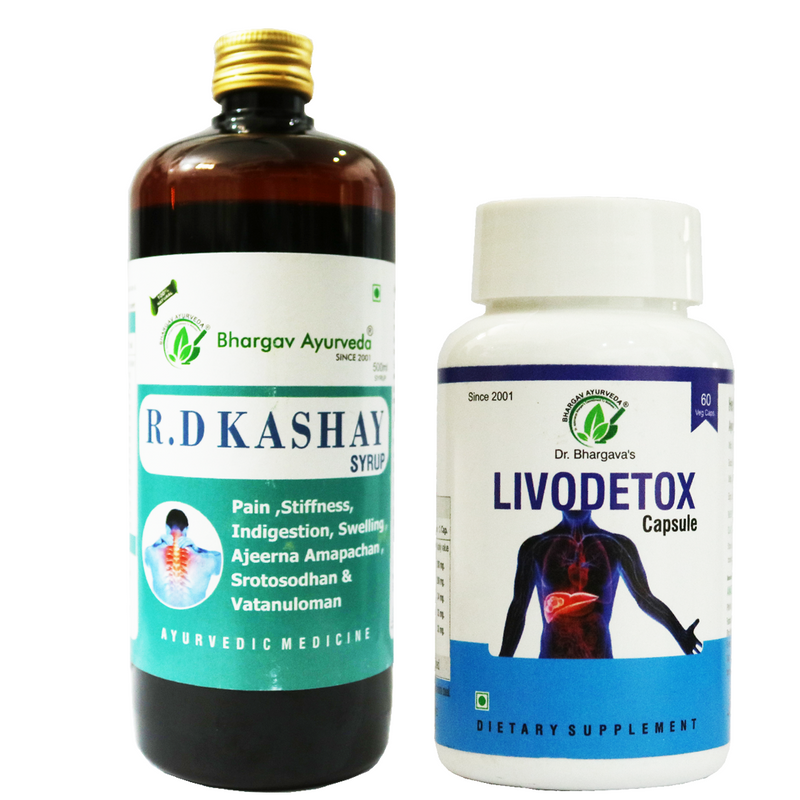 Dr.Bhargav's R.D Kashay Syrup 500 ml & Livo Detox 60 Capsule