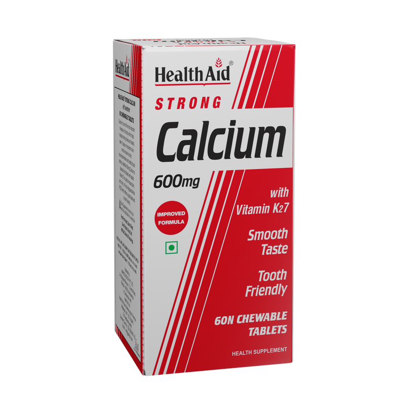 HealthAid I Strong Calcium 600 mg I 60 Chewable Tablets