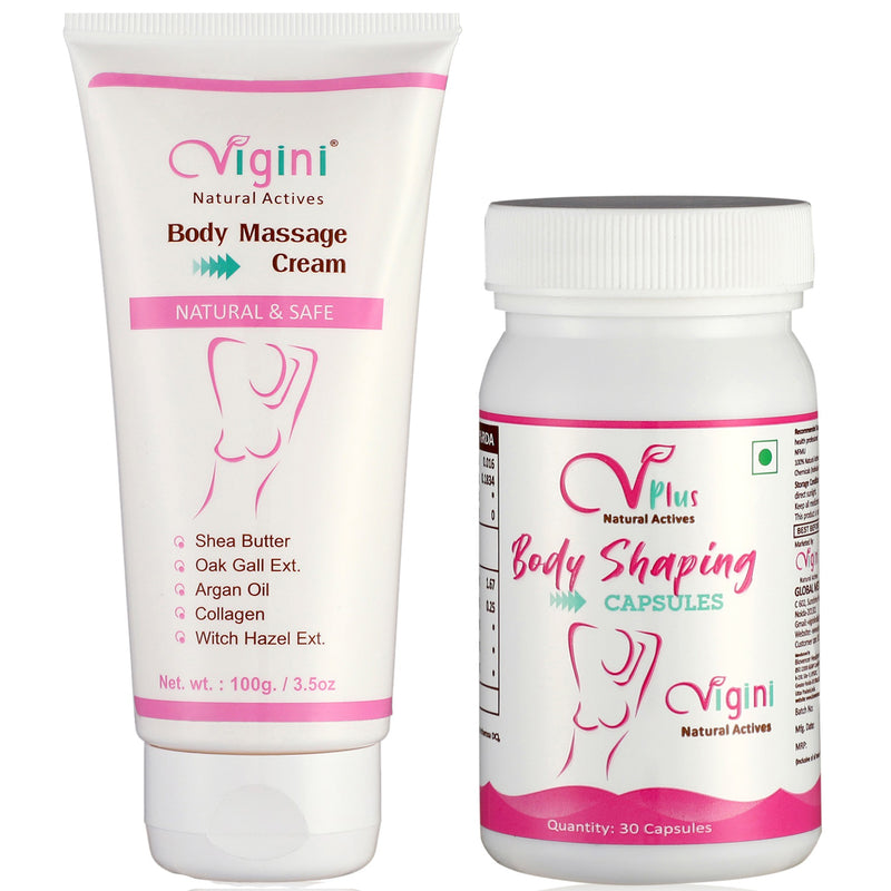 Vigini Breast Firming Bust Enlargement Tightening & Lifting Growth Increase Size Massage Cream With Capsule-100ml+30Caps