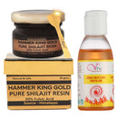 Vigini Fiery Hot Growth Sexual Lubricants Lube Delay Men's Massage Oil & Pure Himalayan Shilajit Resin 60% Fulvic Acid Straight Stamina Testosterone Power Booster For Men-50ml