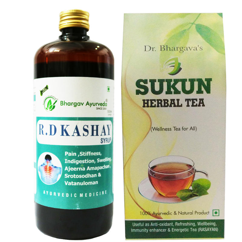 Dr.Bhargav's R.D Kashay Syrup 500 ml & Sukun herbal Tea 100 gms