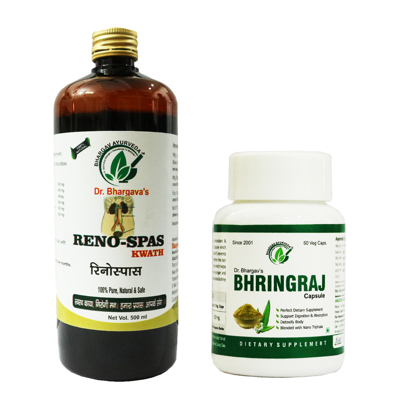 Dr.Bhargav's Renospas Syrup 500 ml & Bhringraj 60 Capsule