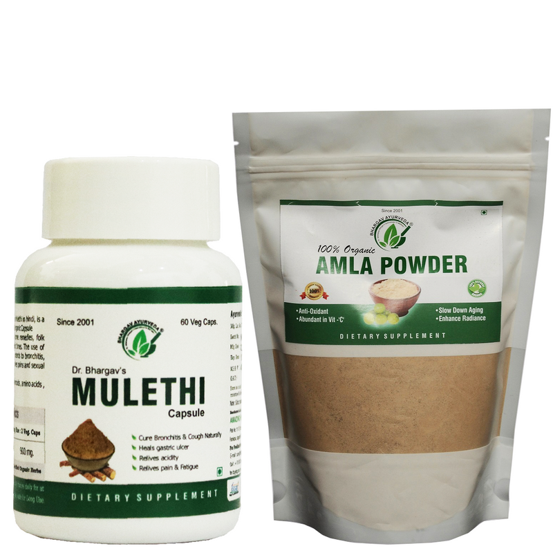 Dr.Bhargav's Mulethi 60 Capsule & Amla Powder 100 gms