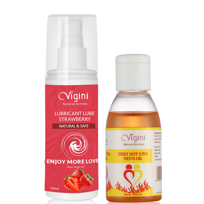 Vigini Intimate Strawberry Sexual Lubricant Personal Lube Water-Based Gel for Long Lasting & Non-Sticky Growth Massage Oil-75ml