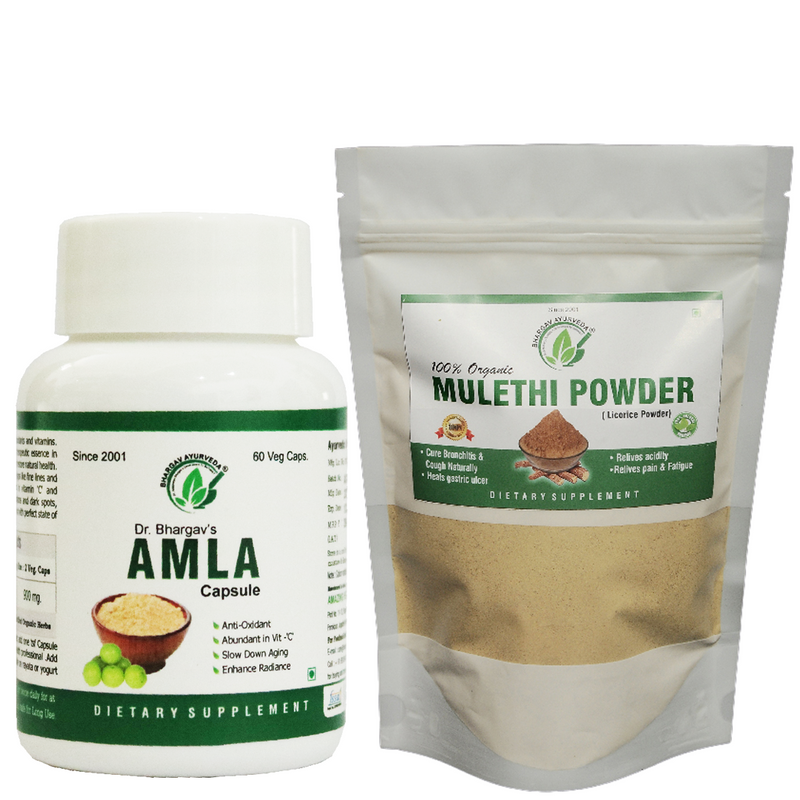 Dr.Bhargav's Amla 60 Capsules & Mulethi Powder 100 gms