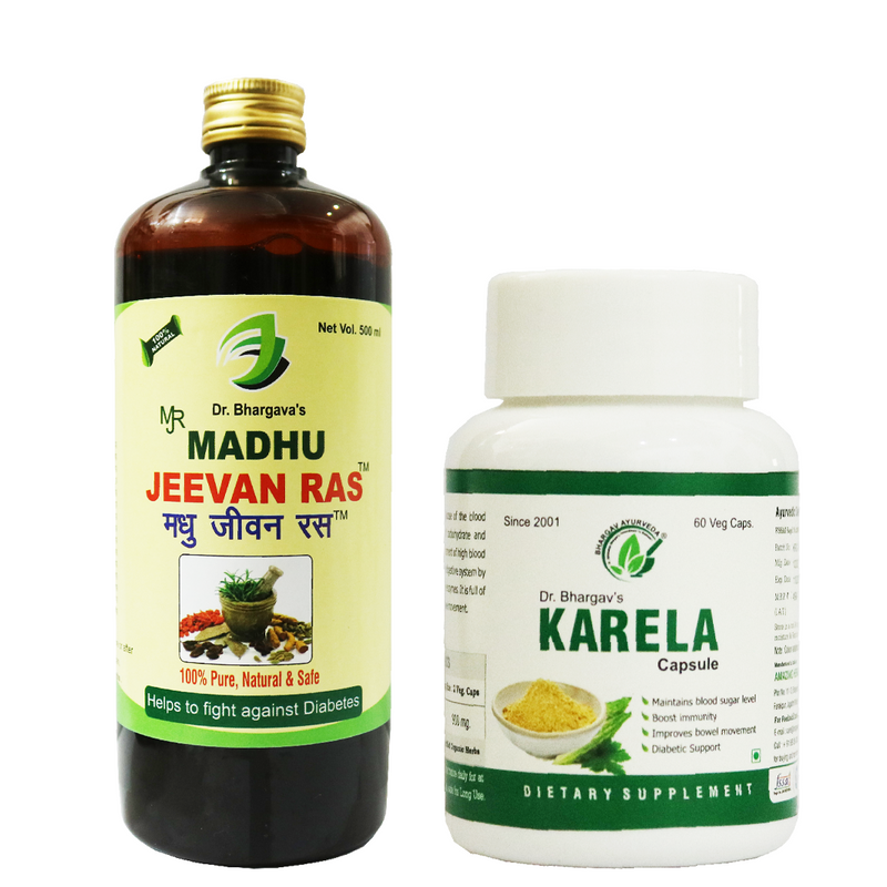 Dr.Bhargav's Madhu Jeevan Ras 500 ml & Karela 60 Capsule