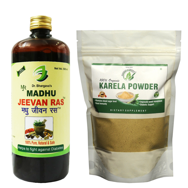 Dr.Bhargav's Madhu Jeevan Ras 500 ml & Karela Powder 100 gms