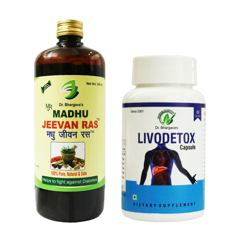 Dr.Bhargav's Madhu Jeevan Ras 500 ml & Livo Detox 60 Capsule