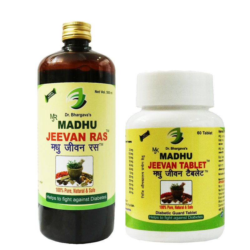 Dr.Bhargav's Madhu Jeevan Ras 500 ml & Madhu Jeevan Tablet 60 Tablet