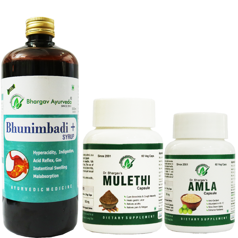 Dr.Bhargav's Bhunimbadi Syrup 500 ml & Mulethi 60 Capsule & Amla 60 Capsule