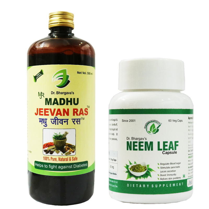 Dr.Bhargav's Madhu Jeevan Ras 500 ml & Neem Leaf 60 Capsule