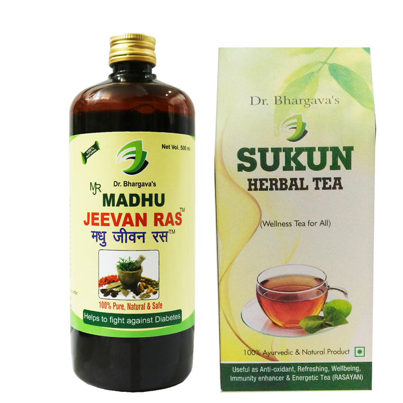 Dr.Bhargav's Madhu Jeevan Ras 500 ml & Sukun herbal Tea 100 gms