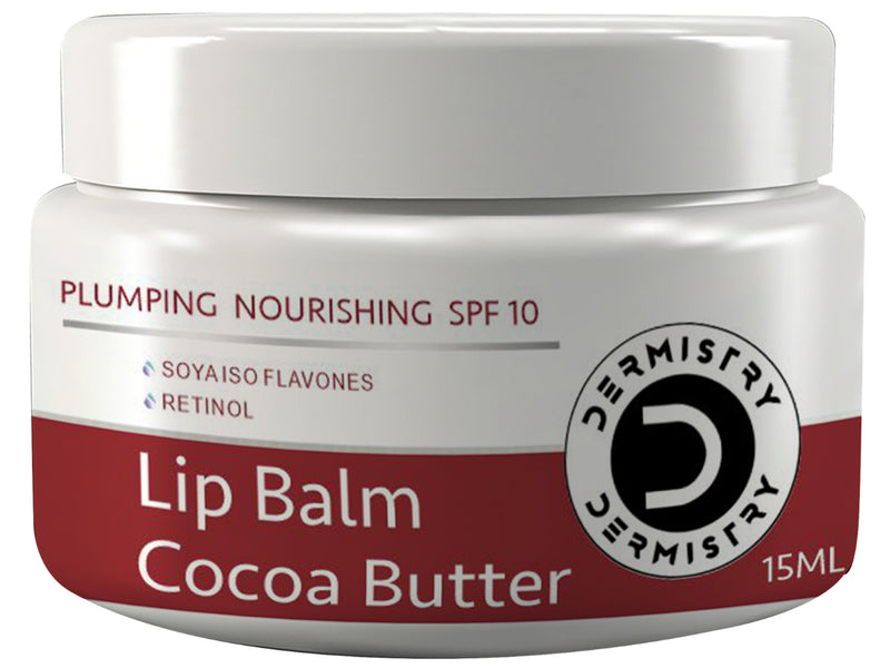 Dermistry Plumping Nourishing SPF 10  for Glossy Tinted Lip Balm Cocoa Butter I Retinol I Coconut Oil I Shea Butter for Dry Dark Pigmented Chapped Lips Care Glowing I Hydrated Intensely Soft I Lightening Smooth Look I Men Women 15ml