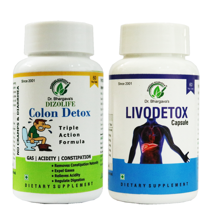 Dr.Bhargav's Colon Detox Triple Action formula 60 Capsule & Livo Detox 60 Capsule