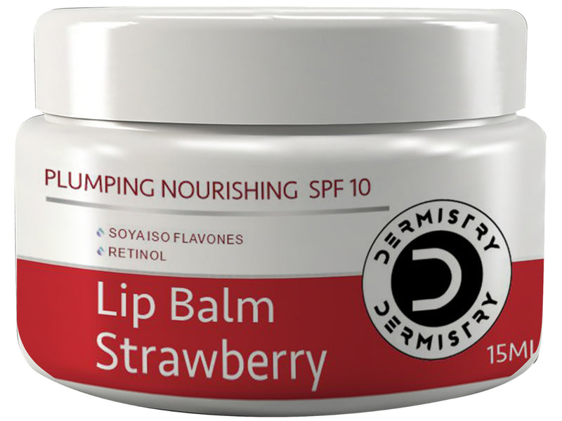 Dermistry Plumping Nourishing SPF10 Glossy Tinted Lip Care Balm Strawberry for Dry Dark Pigmented Chapped Lips I Shea Butter I Retinol I Coconut Oil I Moisturization Smoothening I Glossy Finish Soft Pink Lips Women 15ml