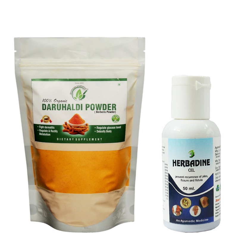 Dr.Bhargav's Daruhaldi Powder 100 gms & Herbadine Oil 50 ml