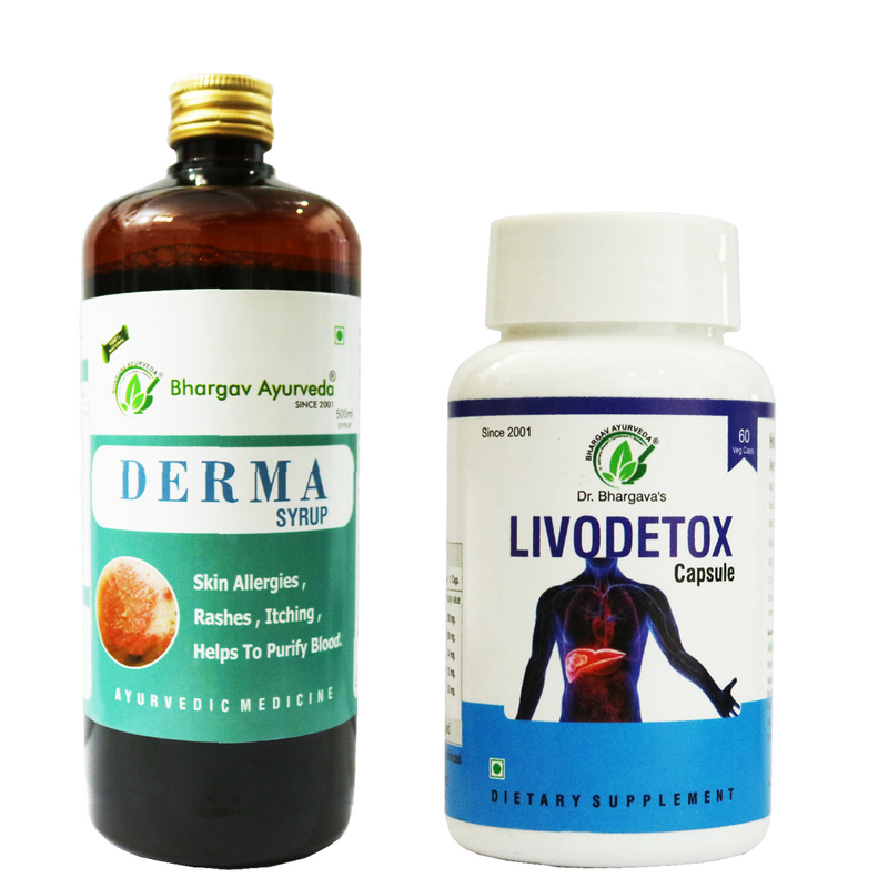 Dr.Bhargav's Derma Syrup 500 ml & Livo Detox 60 Capsule