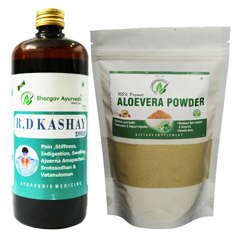 Dr.Bhargav's R.D Kashay Syrup 500 ml & Aloe vera Powder 100 gms