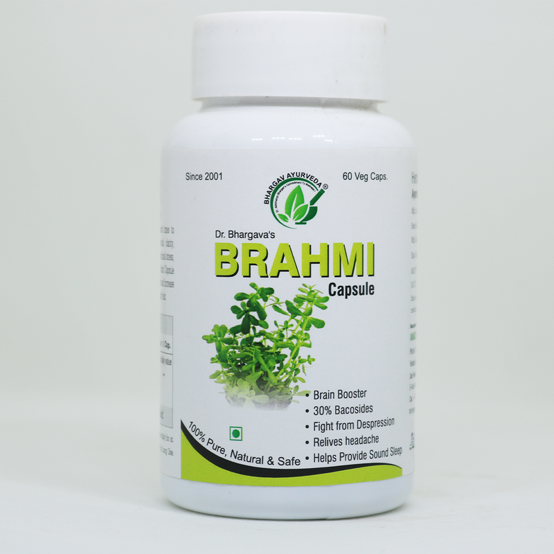 Dr.Bhargav’s I Brahmi Capsule |Brain Booster | Headache | Brain Nerve| Heart Weakness I Palpitation I Confusion I Nervousness I Arjun Capsule |Relieves stress I Depression I Relaxocalm| 60 Capsules