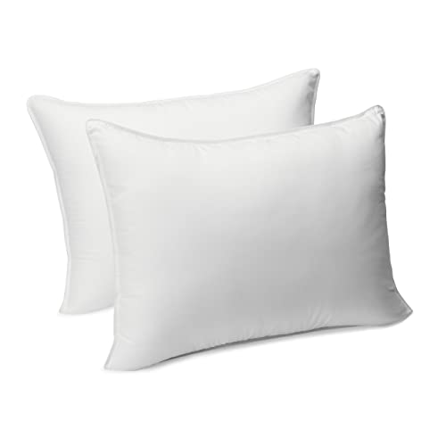 amazon basics Polyester Ultra Soft Down Alternative Bed Pillows Large 2 Pack- 20X26 inches (50.8 cmX66.04 cm)