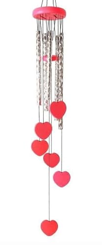 Wind Chime Hanging Heart Windchime Vastu Feng Shui Windchimes for Room/Home/Home Decor Balcony Garden Gallery Bedroom/Gift with Good Sound Quality Positive Energy Good Luck