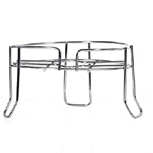 R & G Fancy Water Pot and Matka Stand Stainless Steel Pot Stand Kitchen Rack Chrome Plated Plant Pot Stand (Style1), Tiered Shelf