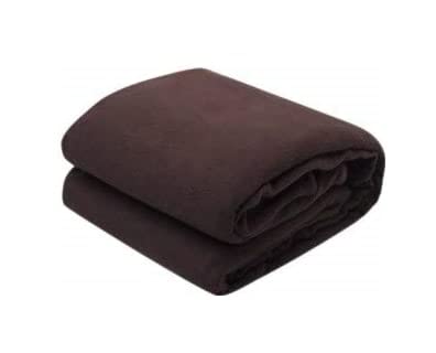 Ilsha® Plain Polar Light Weight Fleece 1 Single Bed Blankets (Pack of 1) Made up with Super Soft Material by Quality Hub (Brown)