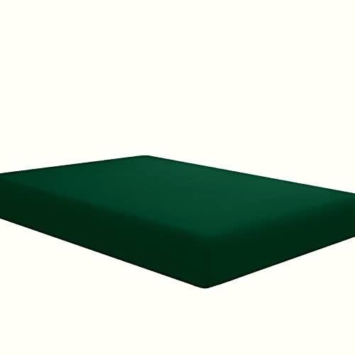 Sfoothome Fitted Sheet King Size, Brushed Microfiber, Extra Soft and Comfortable - Wrinkle, Fade Resistant,Blackish Green Sheet with Deep Pocket