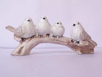 Sim Sim Decor Four Birds Sitting on Tree Branch Sculpture Showpiece for Home and Office Decor