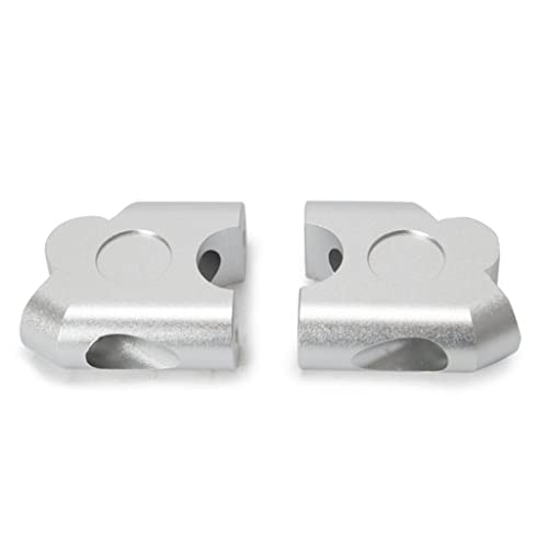 UJEAVETTE 7/8" 22mm Motorcycle ATV Dirt Bike Motocross Handlebar Risers Silver