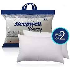 Sleepwell Umang L Size Pillow Pack Of 2 - Microfiber, White