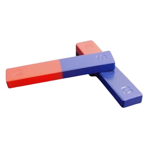 Asian Scientific Bar Magnet Physics Experiment Tool Red Blue Painted N/S Bar School Magnet Pole Teaching AIDS Educational Toys for Children, 4 Inch (Pack of 2)