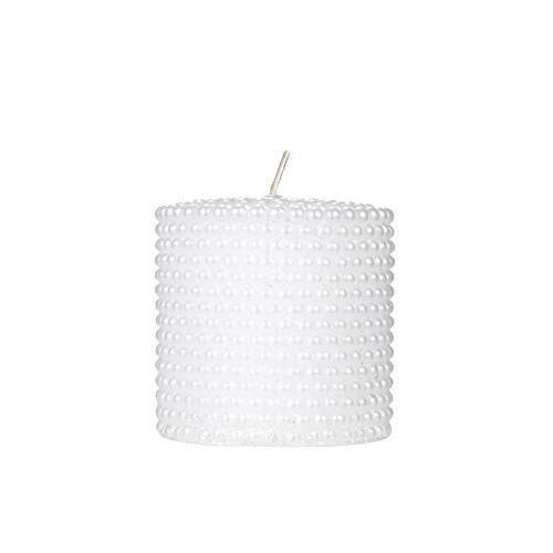 The Decor Affair 1 Pcs Exquisite Handcrafted Aromatherapy Scented Beaded Candle with Long-Lasting Fragrance and Stunning White Decor for Luxurious Home Ambiance