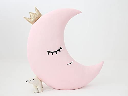 The Purple Tree Cute Cloud Moon Star Cot Cushion with Crown (Pack of 3, 16x16 inch, Velvet) Kids Cushion, Soft Toy, Soft Plush Pillow, cot Cushion, Nursery décor, Baby Cushion