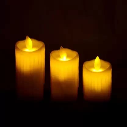 The Decor Affair Smokeless Dripless Eco Friendly Home d�cor LED Candle Lights Pack of 3 Candle (White, Pack of 3).